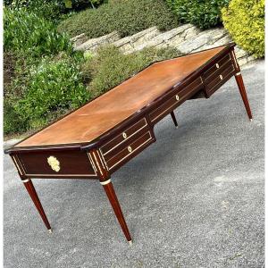 Very Large Louis XVI Style Ministerial Desk, Late 19th Century, By Napoléon Boulle