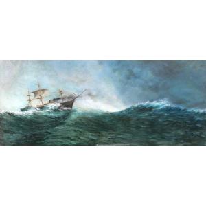 19th Century Spanish School, Transatlantic Mail Boat In 1859, Painting, Spain, Cadiz