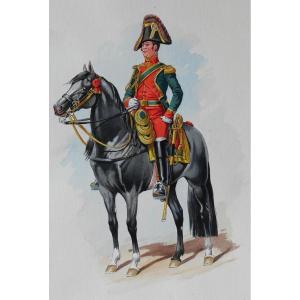 Charles Brun 1825-1908 Uniform Of The Emperor Napoleon's Bodyguards, Drawing, Horse
