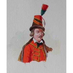 Charles Brun 1825-1908 Portrait Of The Son Of Brissot De Warville, Drawing, Napoleon, Empire