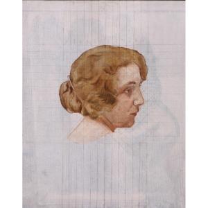 Gaston La Touche 1854-1913 Portrait Of A Woman, Study, Painting, Circa 1900