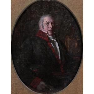 French School Circa 1790-1800, Portrait Of A Man (prefect?), Painting, Directory, Revolution