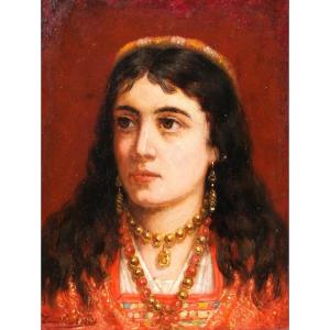 Emile Nélis, Portrait Of A Spanish Woman, Painting, Circa 1880, Spain