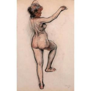 Paul Madeline 1863-1920 Nude Woman, Large Pastel, Circa 1900 Drawing Painting Crozant Creuse