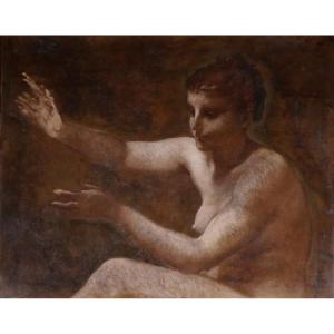 Pierre-victor Galland 1822-1892 Study Of A Woman, Project For Paris 8th Town Hall, Portrait Impressionism