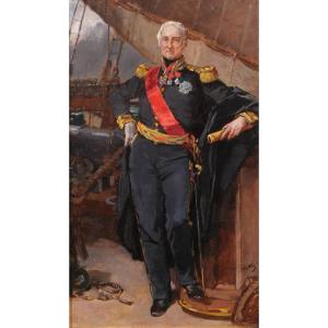 Victor Chavet 1822-1906 Portrait Of Vice-admiral Jacques Bergeret, 1858 Navy Versailles Army