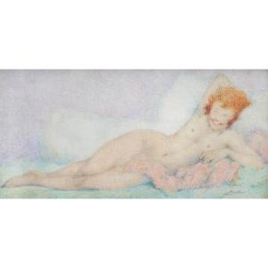 Lucien Boulier 1882-1963 Nude Woman Painting Circa 1920-30 Post-impressionism