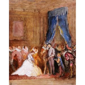 Arnold Scheffer (1839-1873) Henry III, His Favorite And His Court, Painting, Romanticism, King Of France