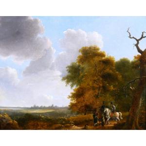 Swebach-desfontaines (attributed To) 1769-1823 Soldiers Of Napoleon In A Landscape, Military Painting