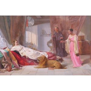 John Crowther (1837-c. 1902) Una And The Lion, Large Drawing, 1874, Great Britain, England