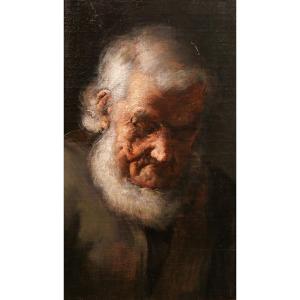 Théodule Ribot 1823-1891 Portrait Of A Bearded Man, Painting Of An Old Man, Realism, Courbet, Beard