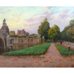 Ernest Marche 1864-1932 Fontainebleau, Castle, The Park, Painting, Salon 1902, Barbizon Landscape
