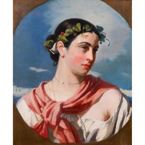 Thomas Couture 1815-1879 Portrait Of A Woman, Painting, Circa 1845-47 Romanticism