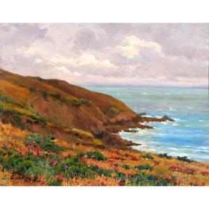 Emile Cambiaggio 1857-1930 Brittany, Binic, Landscape, Painting, 1909, Impressionism, Seascape