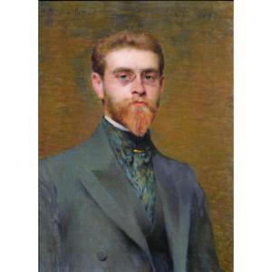 Alexis Axilette 1860-1931 Portrait Of A Bearded Man, Painting 1897 Impressionism