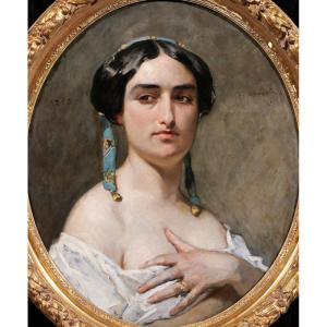 Victor Chavet 1822-1906 Portrait Of A Provençal Woman, Painting, Provence, Arles, Costume, 1853