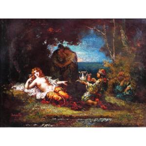 Frédéric Borgella 1833-1901 The Harem's Favorite, Woman, Painting, Orientalism, Circa 1880