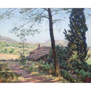 Charles Guilloux 1866-1946 Landscape Of Provence, Painting, Circa 1910-15 Impressionism
