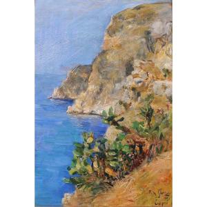 Fritz Glarner 1899-1972 Italy, Capri, Seascape, Painting, 1921 Naples