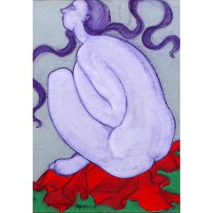 Robert Barillot 1921-2001 Nude Woman, Drawing, 1940-50 Valenciennes Nord Painting Sculpture Nabis