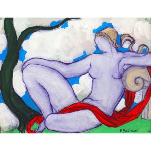 Robert Barillot 1921-2001 Nude Woman, Drawing, Circa 1940-50 Valenciennes Nord Painting Sculpture 