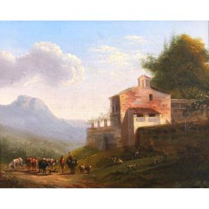 Louis-auguste Lapito 1803-1874 Italian Landscape, Painting Circa 1825-30 Romanticism Bertin