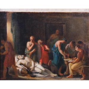 Edouard Sain 1830-1910 Ancient Scene, Painting, Circa 1850, Sketch, Romanticism Antiquity Rome