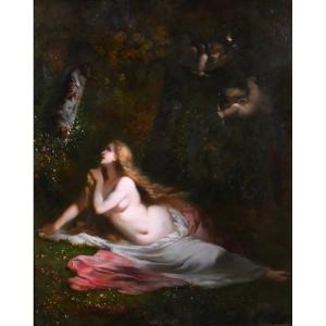 Charles Voillemot 1822-1893 The Awakening Of Spring And Love, Painting, Circa 1860, Nude Woman