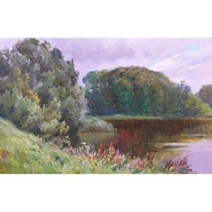 Ernest Couronneau, Triel-sur-seine, 1890-1900, Landscape With Trees, Seine, Impressionism