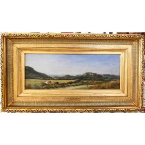 Charles Tschaggeny 1815-1894 Belgium, Ardennes Landscape, Painting Circa 1880 Wallonia