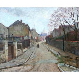 Léon Coulet 1873-1924 Paris, Montmartre, Rue De l'Abreuvoir, Painting, C. 1910-20 Landscape