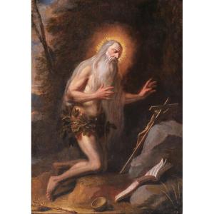Johannes I Sadeler (1550-1600) (follower Of) Saint Onuphre Religious Painting Circa 1600-50