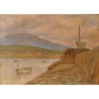 Guillaume Larrue, 1851-1935, Port Of The Mediterranean (var?), Painting, Circa 1900