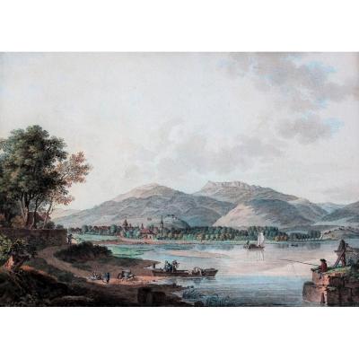 Friedrich Wilhelm Moritz (att. To), 1783-1855, Presumed View Of Neufchâtel (switzerland), Drawing