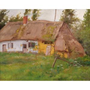 Daniel Merlin (1861-1933), Landscape With A Cottage, Painting, Circa 1900