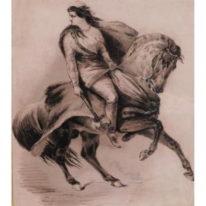 Romantic School 1844, Drawing, Rider