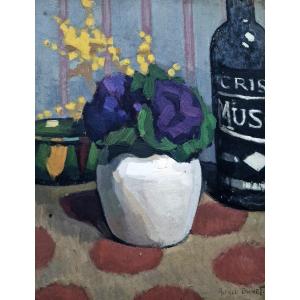 Alfred Dunet - Violets And Muscat Bottle