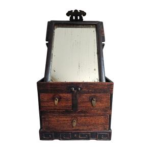 Small Cosmetic Cabinet In Hongmu Qing Dynasty 19th Century
