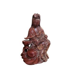 Guanyin "cintâmanichakra" In Stone China, End Of The Qing Dynasty Around 1900