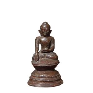 Antique Statuette Of The Seated Buddha – Bronze, Shan School, Burma, 18th–19th Century