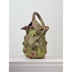 Ernest Bussière & Louis Majorelle, Vegetable Pitcher Art Nouveau Ceramic