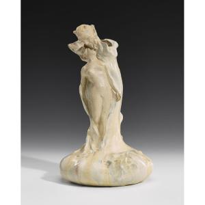 Alfred Finot, Faun & Nymph, Art Nouveau Ceramics