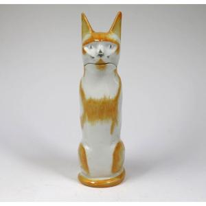 édouard-marcel Sandoz - Théodore Haviland Limoges, Flacon “chat” Enamelled Porcelain