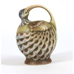 Amphora – Stylized Bird Vase With Zoomorphic Handle, Austria, Early 20th Century