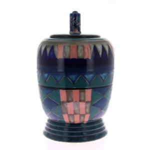 Henri Rapin & Camille Tharaud, Lidded Vase, Art Deco Ceramic