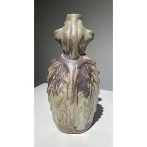 Ernest Bussière, Scarab, Art Nouveau Ceramic