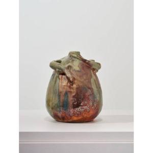 Ernest Bussière, Lizard Gourd, Art Nouveau Ceramic