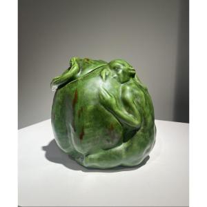 Rupert Carabin, Woman With A Gourd, Art Nouveau Ceramic