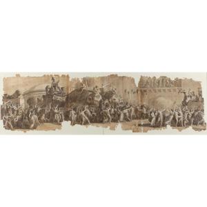 Luigi Ademollo, Original Drawing "the Triumph Of Scipio Africanus Returning To Rome"