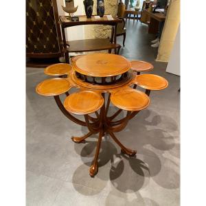 Pierre Selmersheim, Tea Table, Art Nouveau Mahogany Furniture